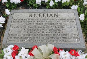 alt="Ruffian's Final Resting Place at Belmont Park"