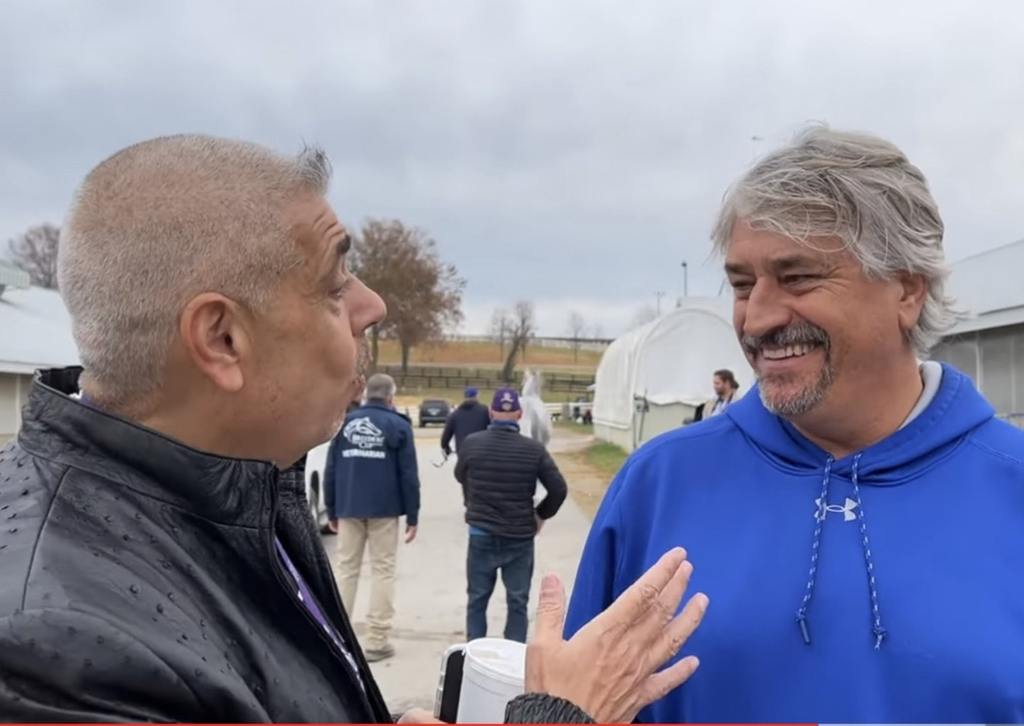 Jonathan Stettin and Steve Asmussen at the Breeders' Cup at Keeneland