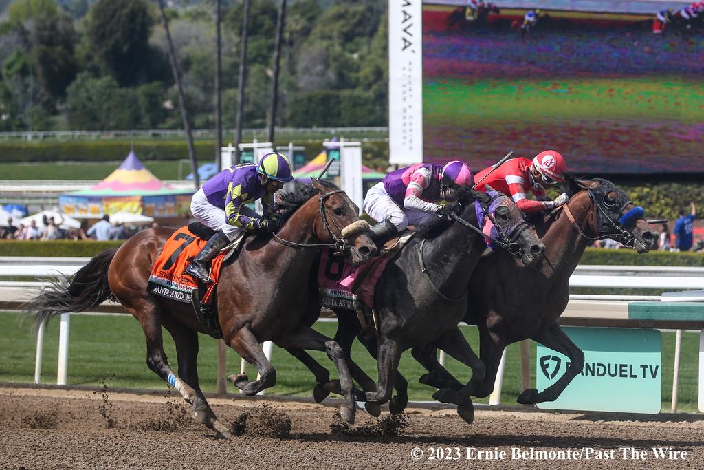 Practical Move wins the Santa Anita Derby on the way to the Kentucky Derby, Ernie Belmonte, Past the Wire