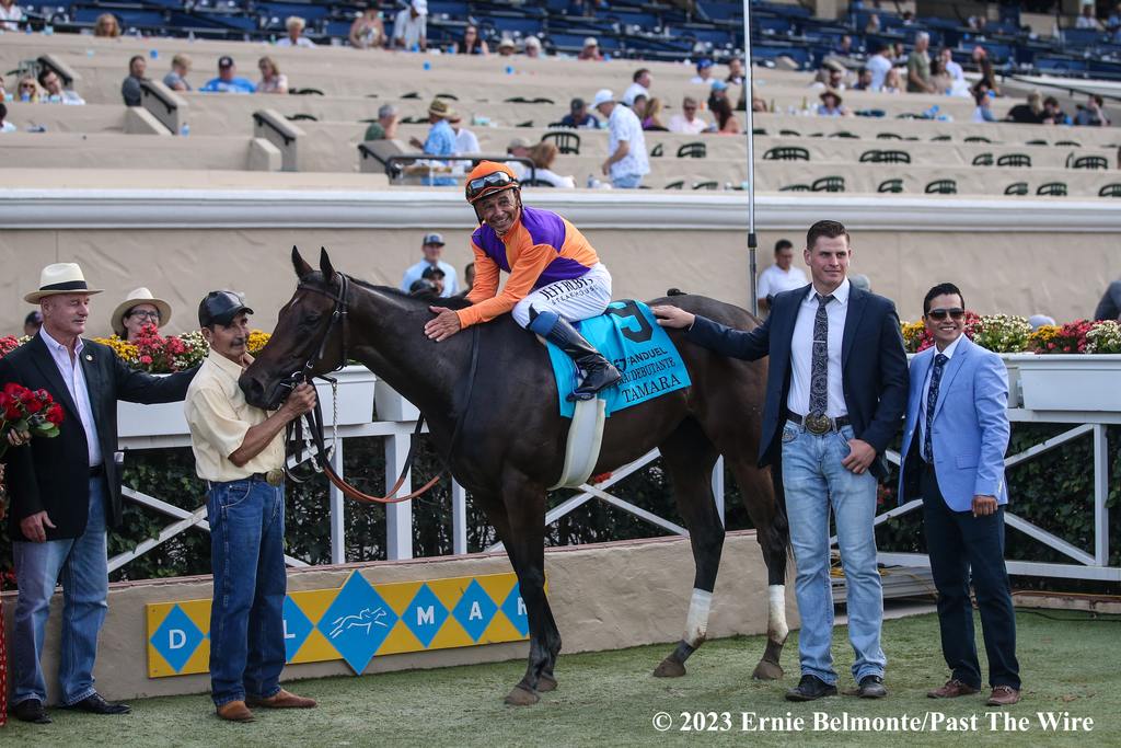 Tamara, wins easy at Del Mar, pegged by Tracking Trips at Past the Wire as top stakes class filly before she even ran, Ernie Belmonte, Past the Wire