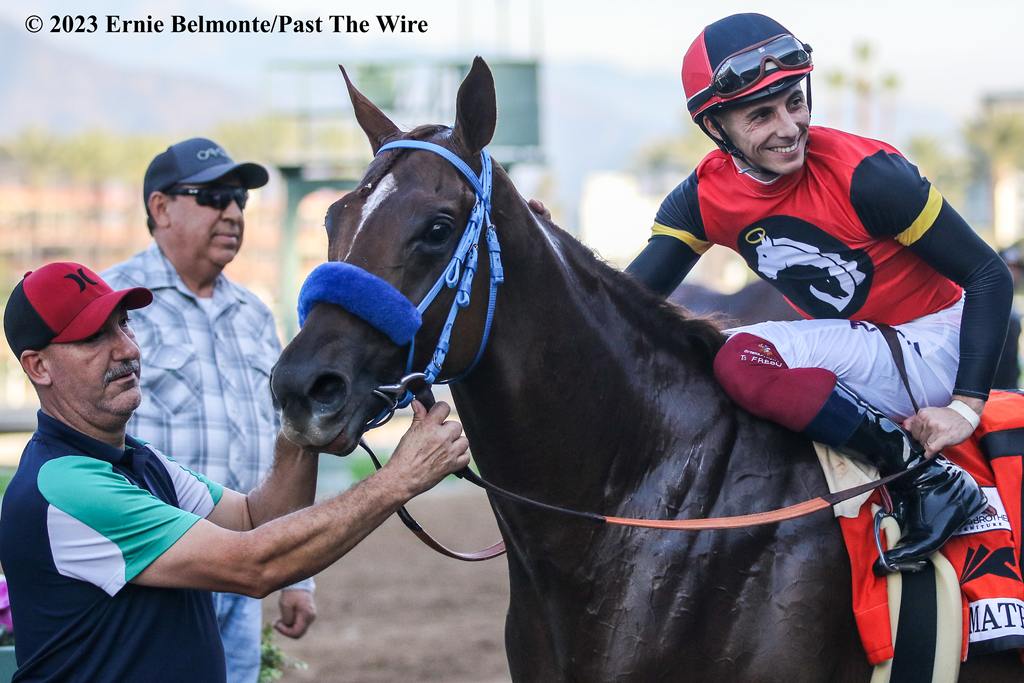 Antonio Fresu gets a Stakes Double on opening day. (Ernie Belmonte/Past The Wire)