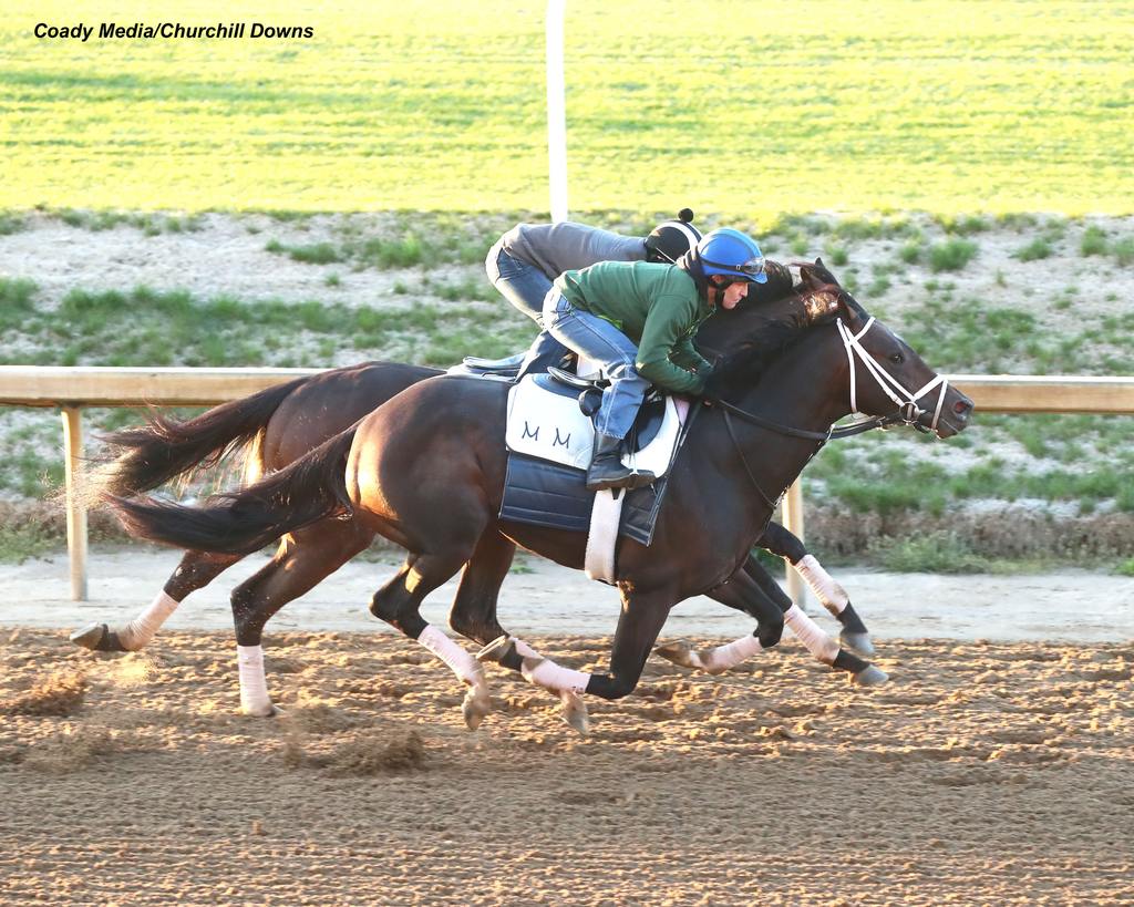 Endlessly (outside) aside Blue Eyed George had a normal training day Thursday, galloping 1 ½ miles