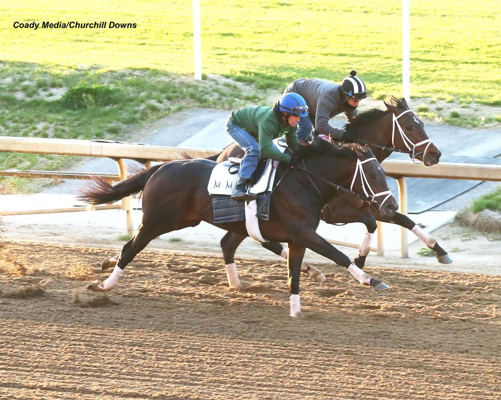 Endlessly (outside) aside Blue Eyed George had a normal training day Thursday, galloping 1 ½ miles