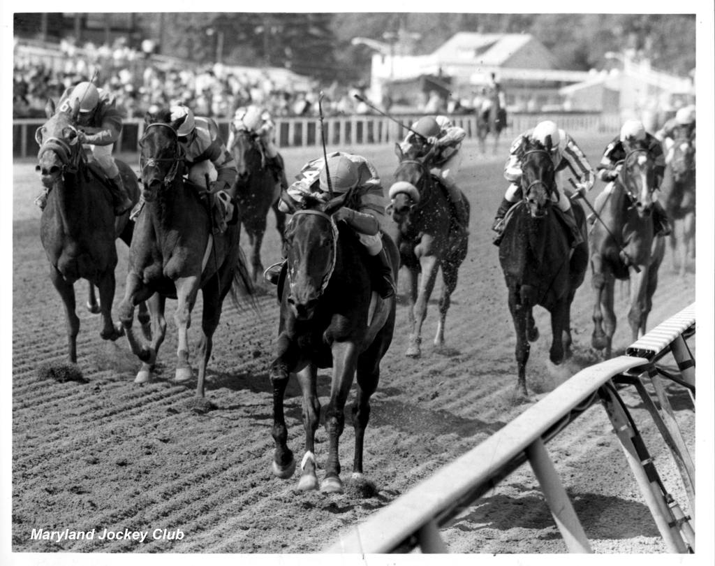 Weber City Miss scoring the 1980 BES. (Maryland Jockey Club)