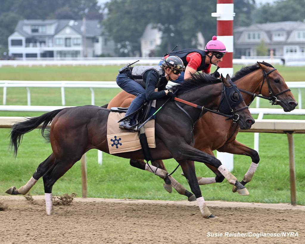 Honor Marie (outside) gets in a Travers work. (Susie Raisher)