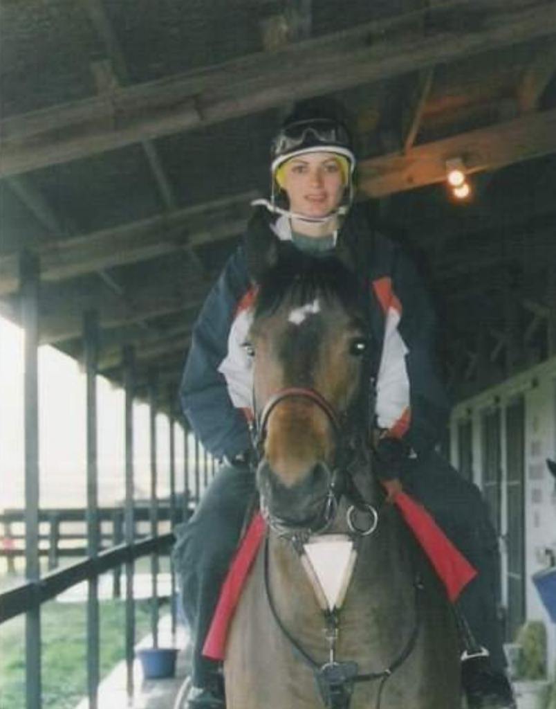 Krista Cole in Ocala Florida riding a Laurie Silvera two year old. (courtesy of Krista Cole)