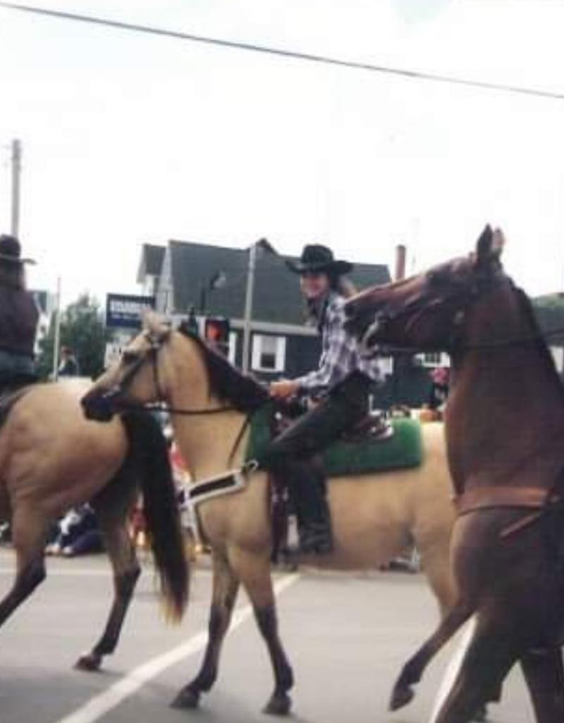 Krista Cole in the Gold Cup and Saucer parade on PEI for old home week. (courtesy of Krista Cole)