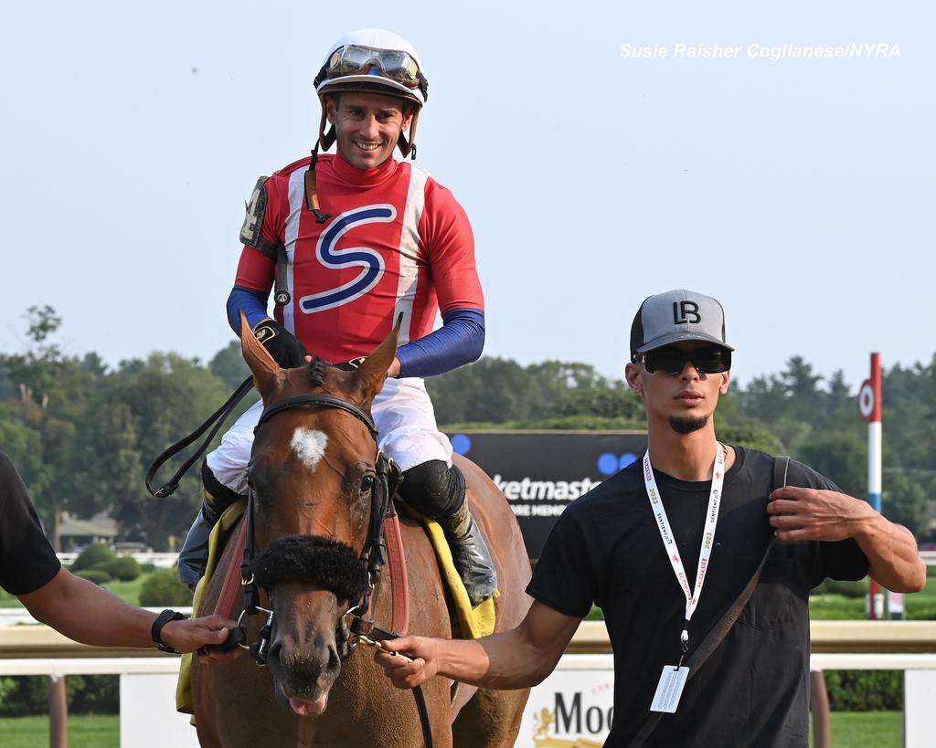 Prat and Tricky Temper post victory. (Susie Raisher)